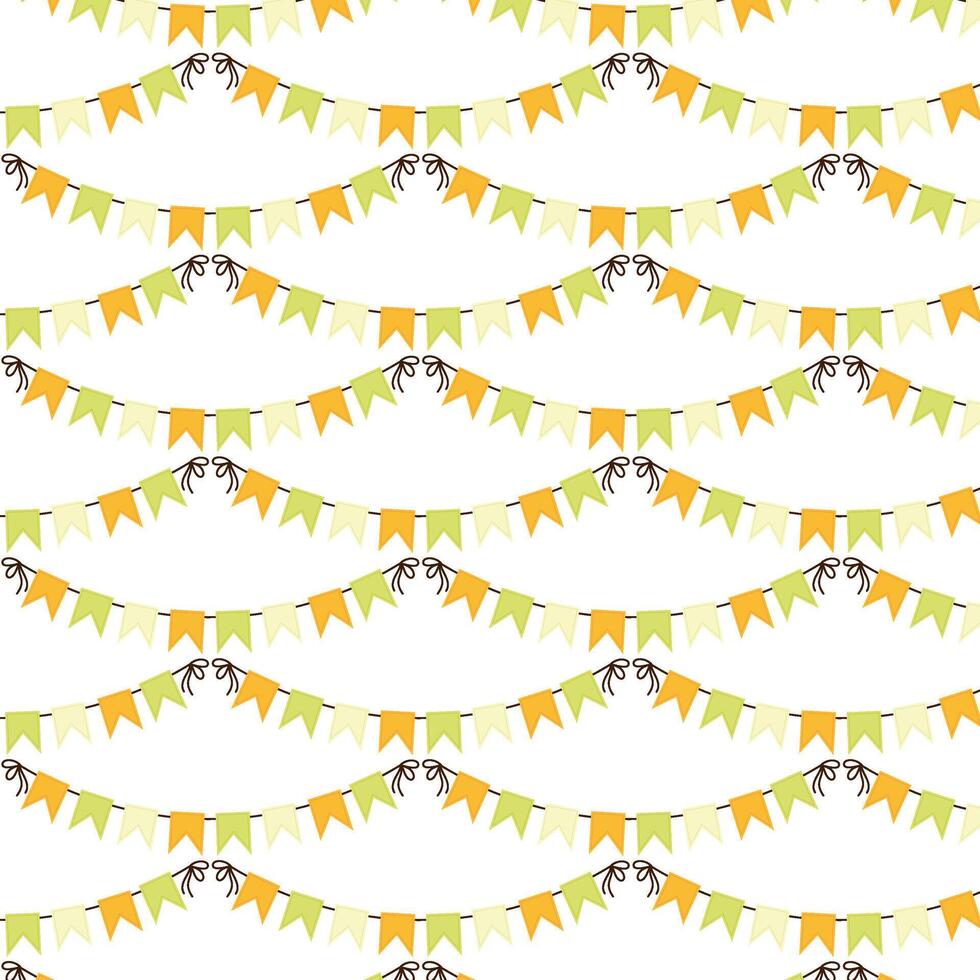 Seamless pattern with festive garland. Kids pattern. Pattern in flat style for textile, paper or packaging. vector