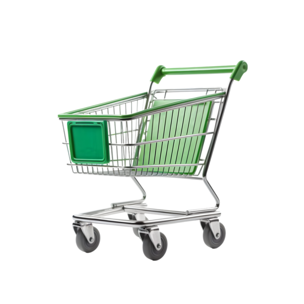 AI generated shopping cart on transparent background PNG image