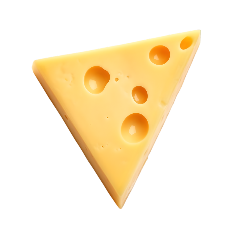 AI generated slice of cheese  on transparent background PNG image