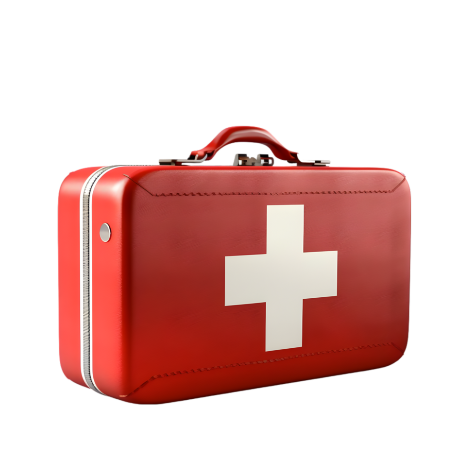 AI generated first aid kit on transparent background PNG image