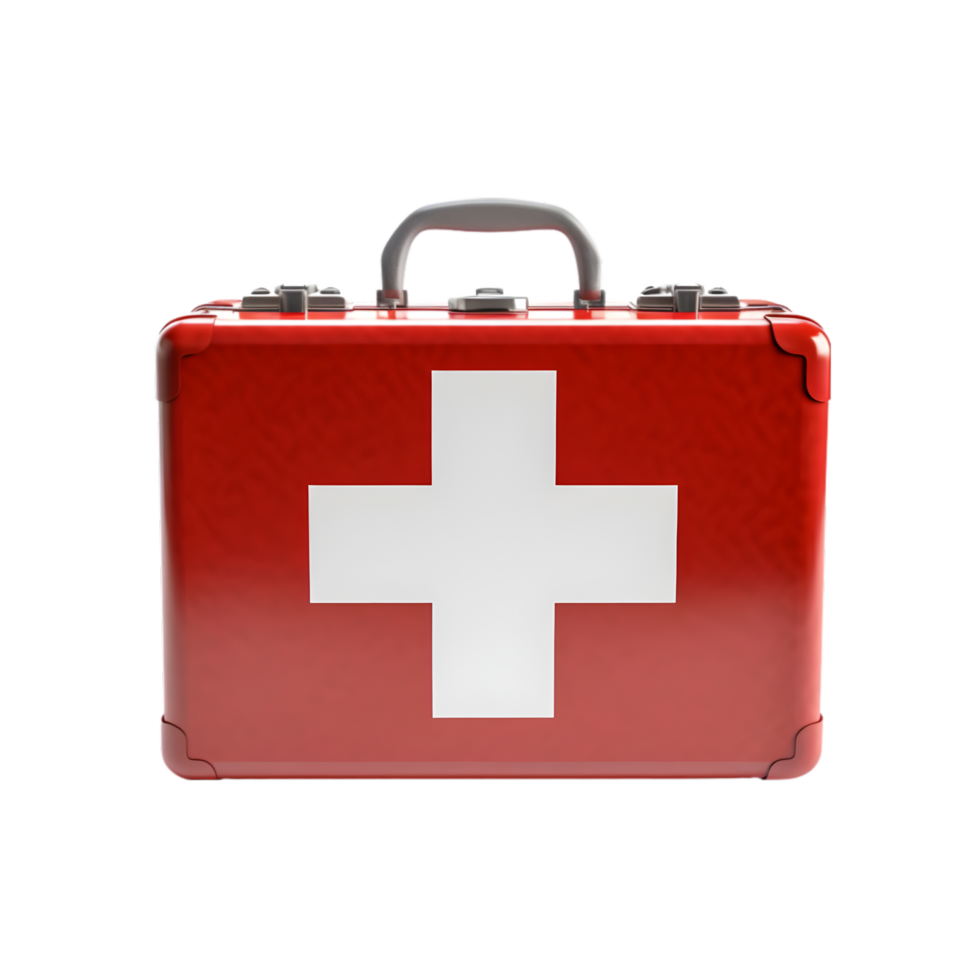 AI generated first aid kit on transparent background PNG image