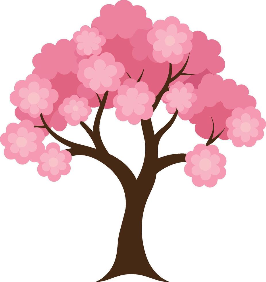 Spring sakura cherry tree illustration vector