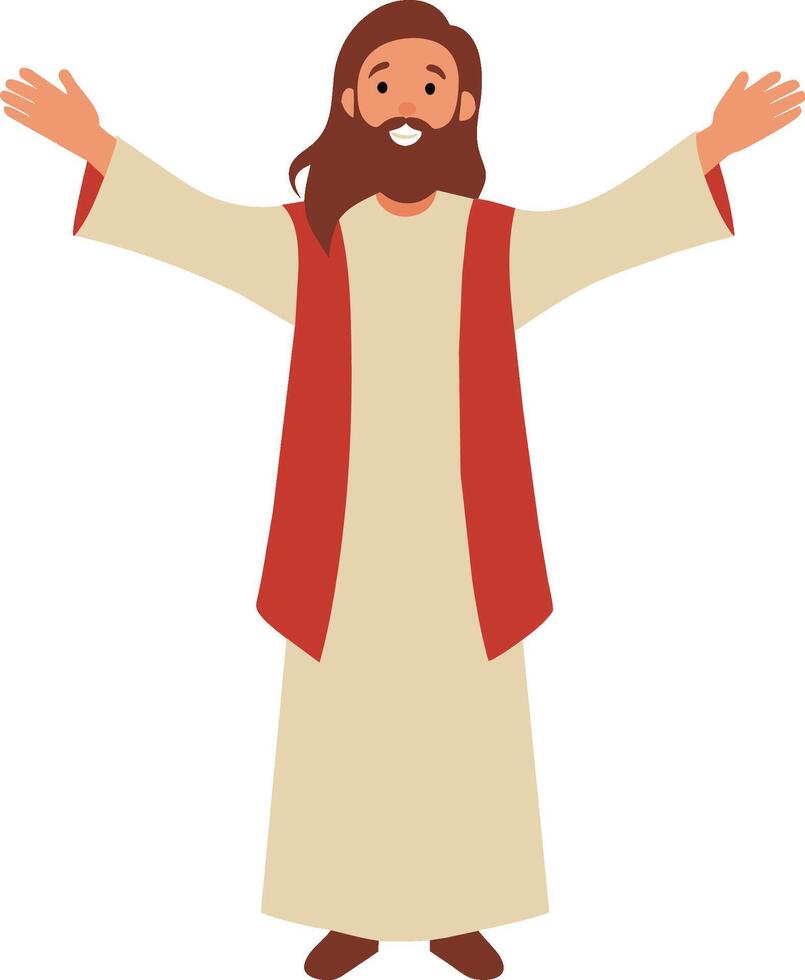 Jesús Cristo compartir amor a personas vector concepto