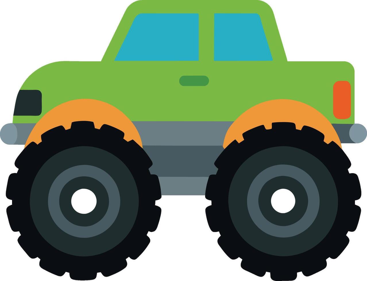 Vector illustration of monster car with big tire