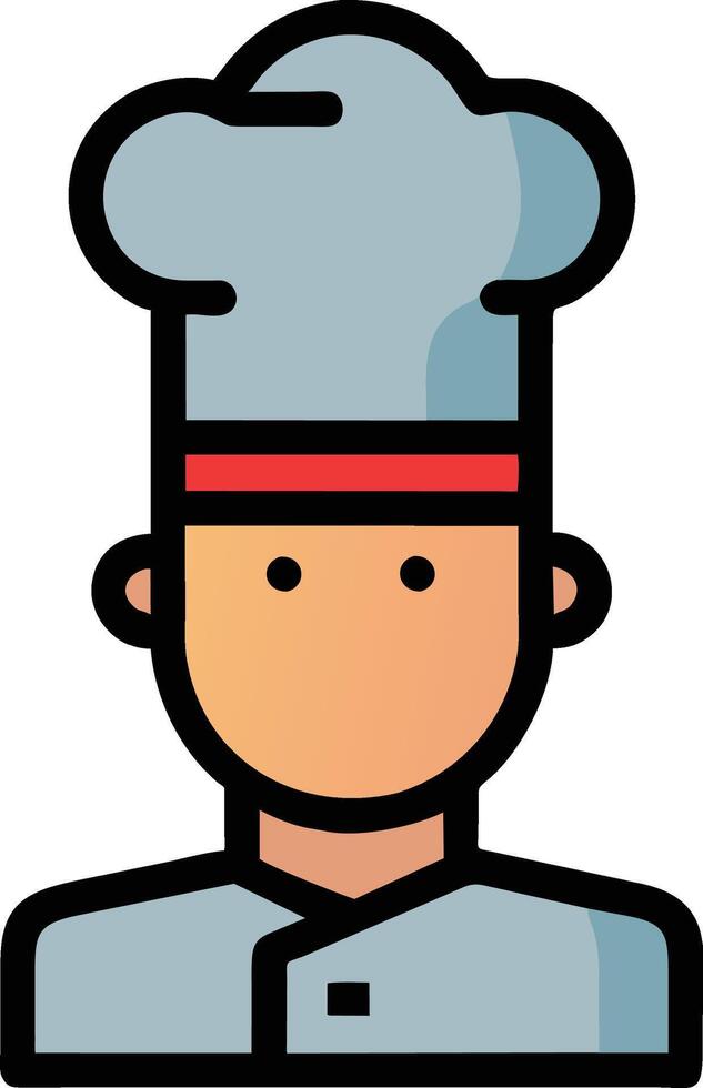Restaurant chef with chef hat and uniform, vector illustration.