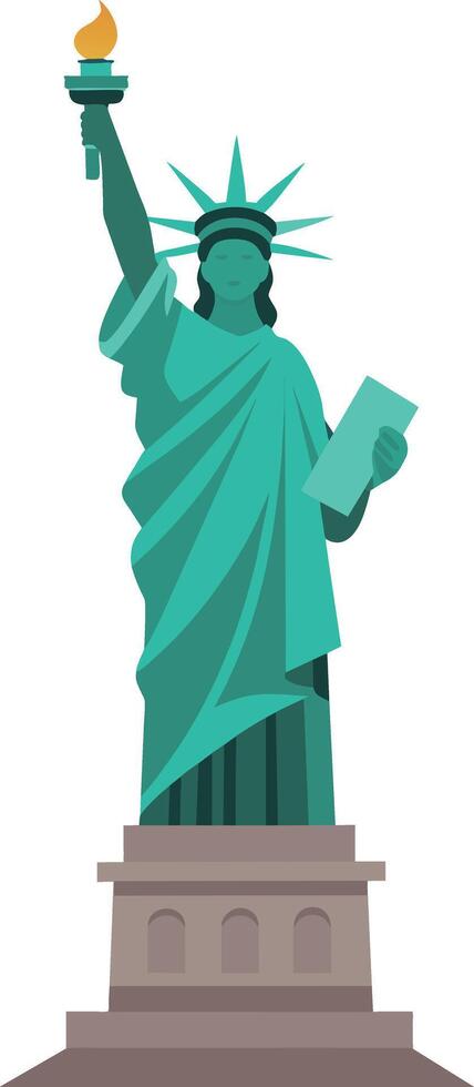 estatua de libertad icono aislado vector