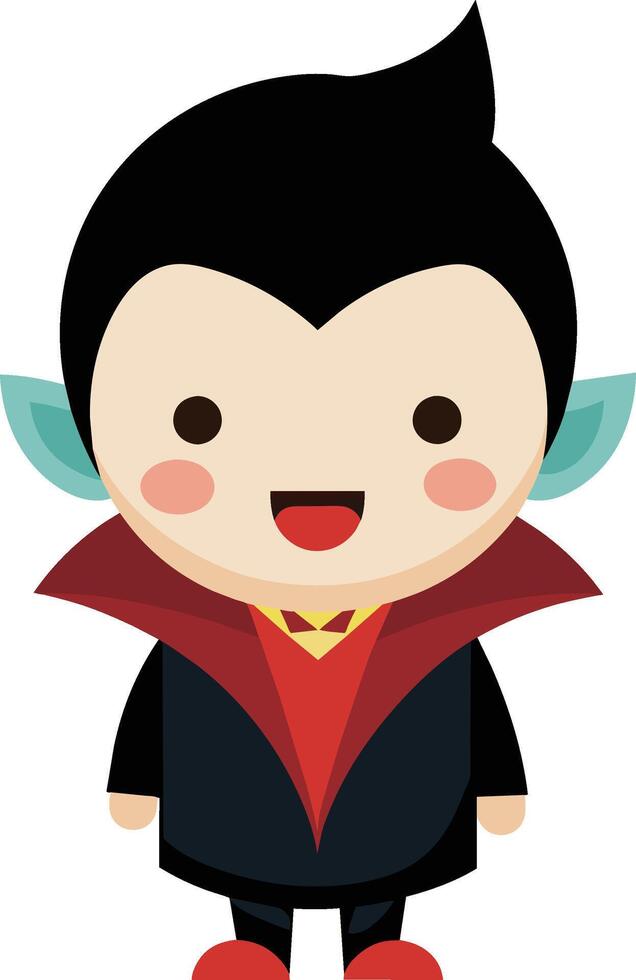 Hand drawn cute cartoon with dracula vector