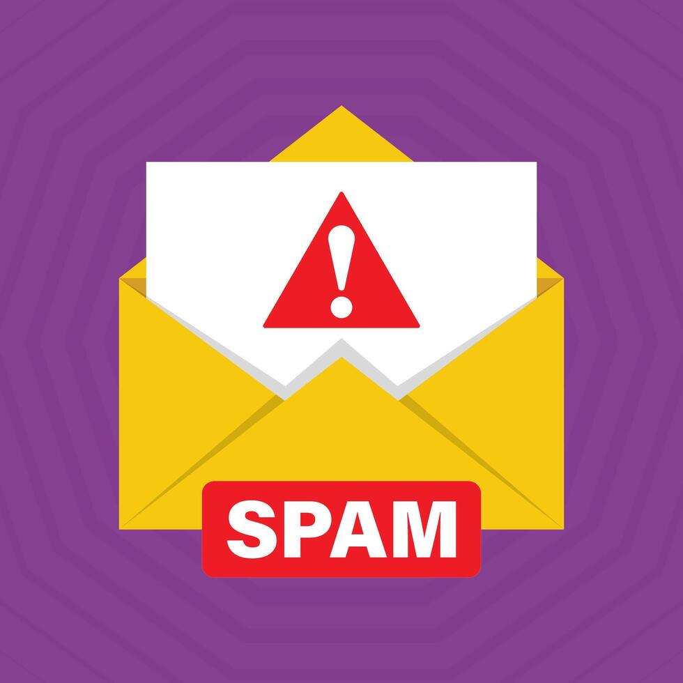 SPAM email vector icon. Advertising, phishing, distribution of malware through spam messages. Spam email message distribution, malware spreading virus