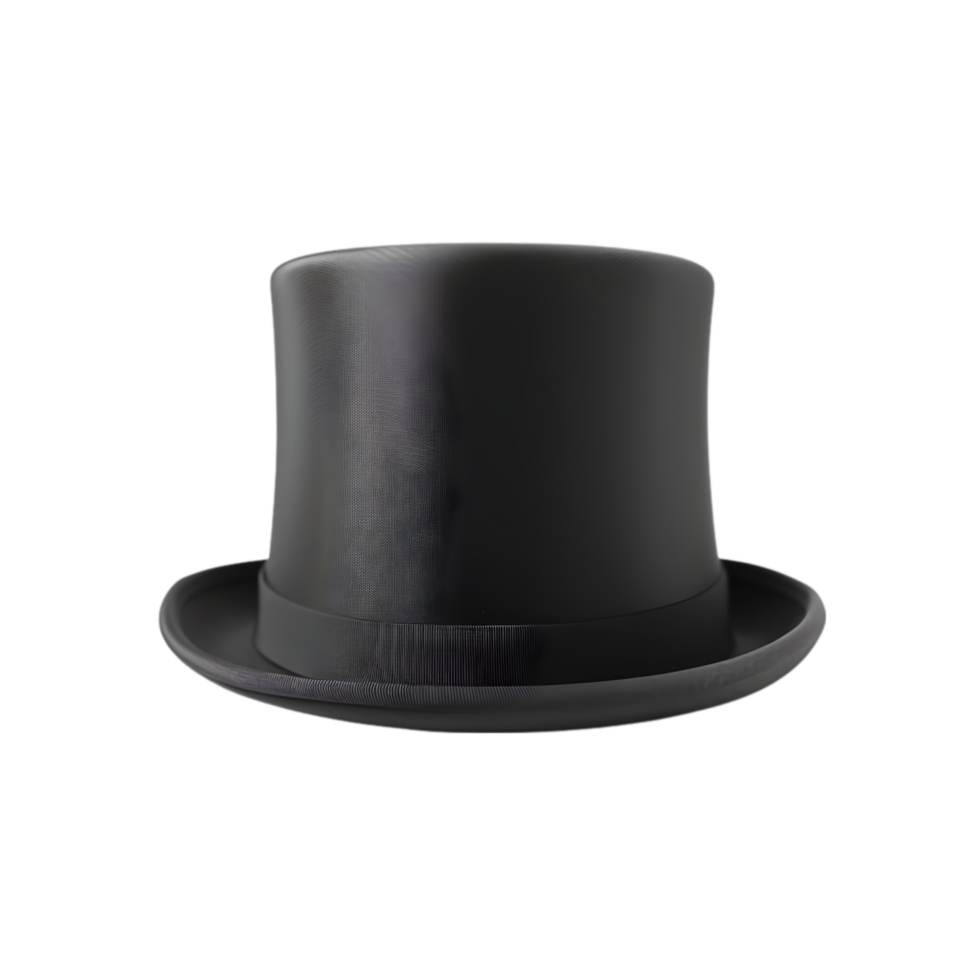 AI generated black top hat on transparent background PNG image
