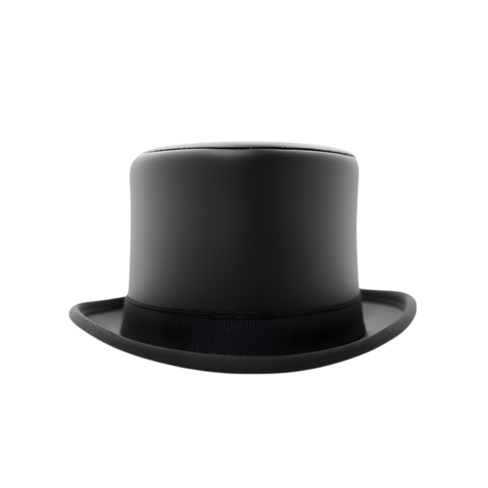 AI generated black top hat on transparent background PNG image