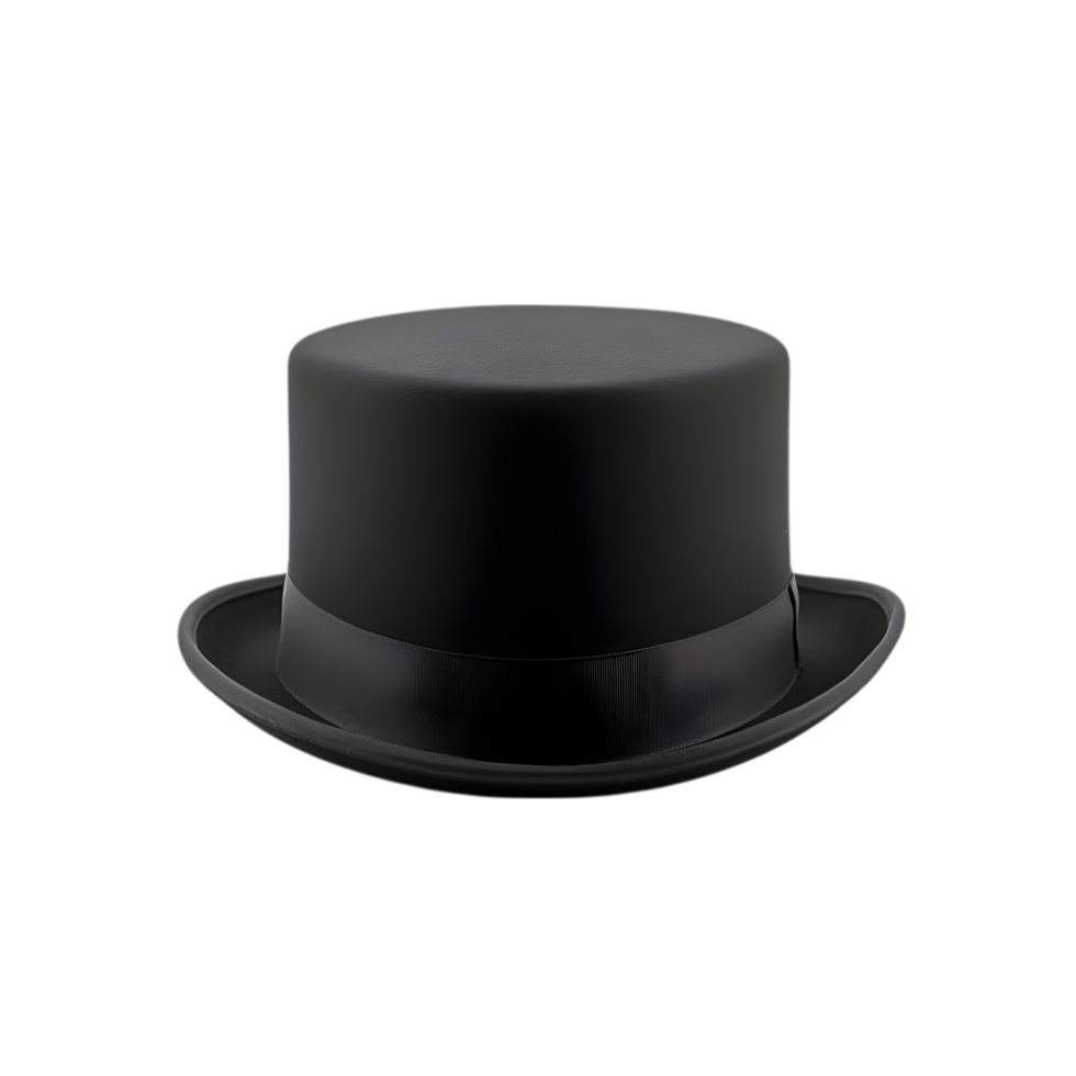 AI generated black top hat on transparent background PNG image