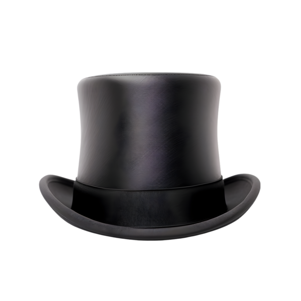 AI generated black top hat on transparent background PNG image