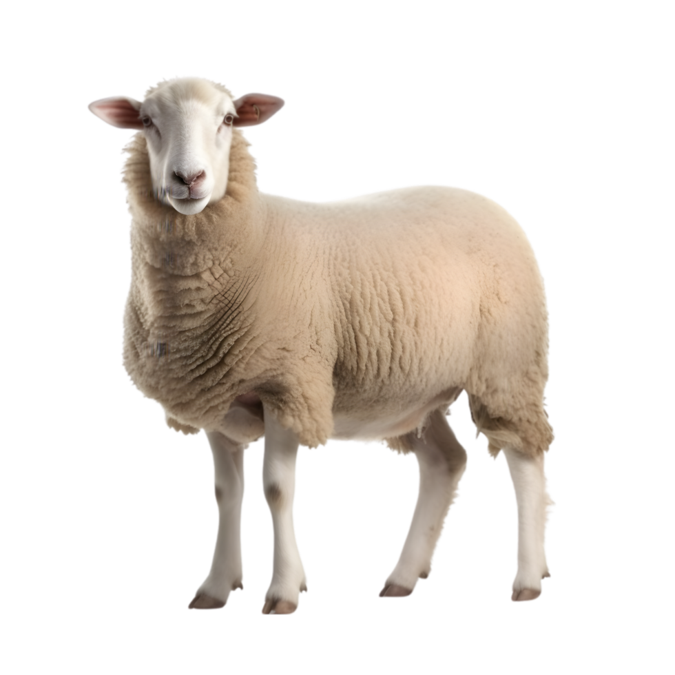 AI generated sheep on transparent background PNG image