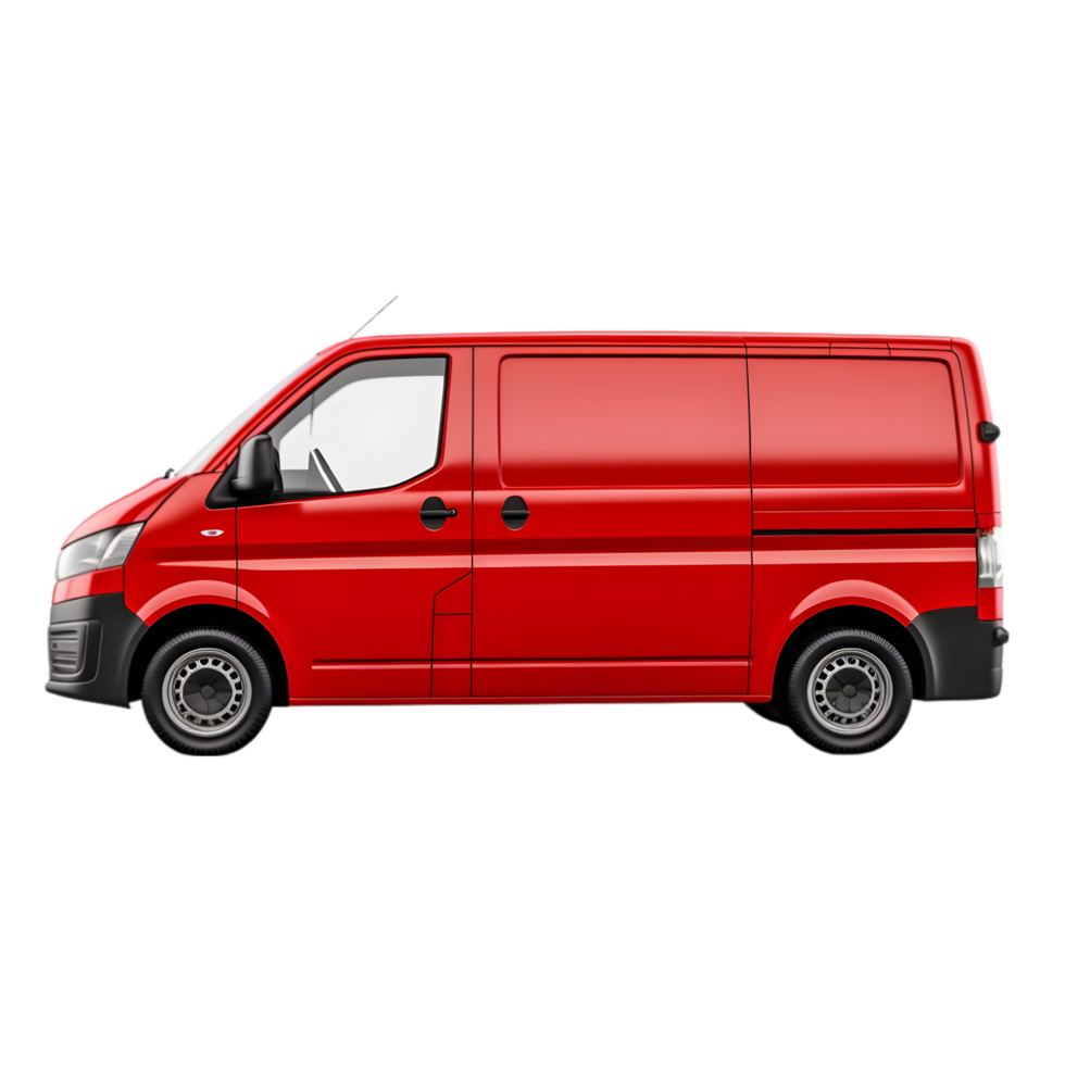 AI generated red mini van on transparent background PNG image