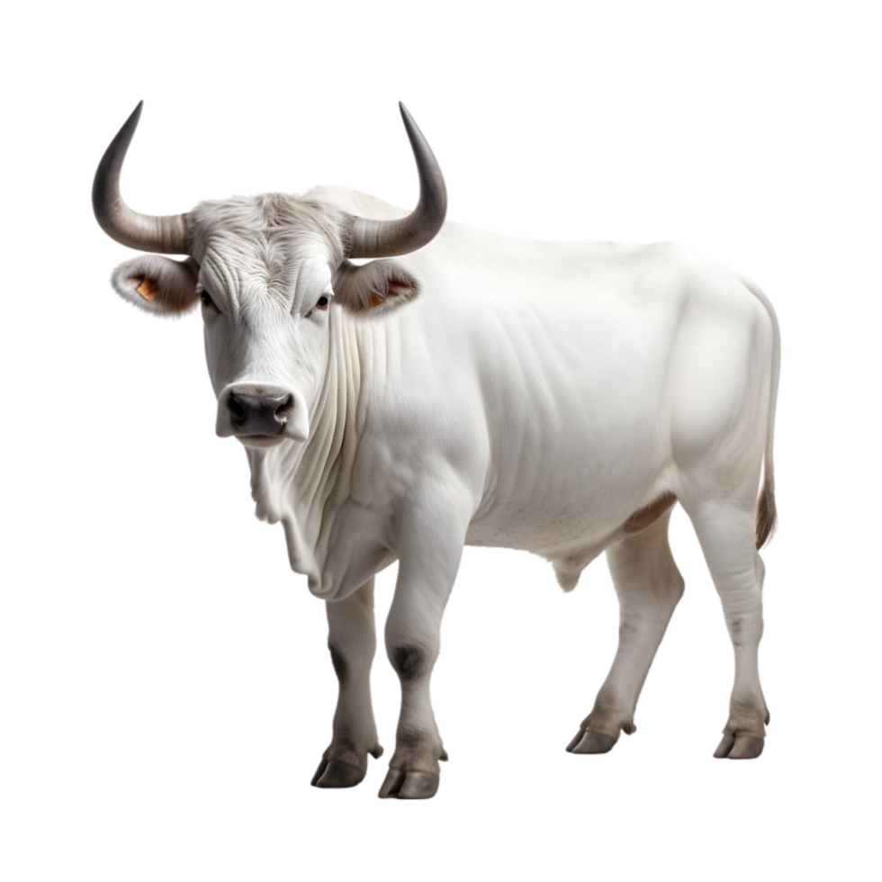 AI generated bull on transparent background PNG image