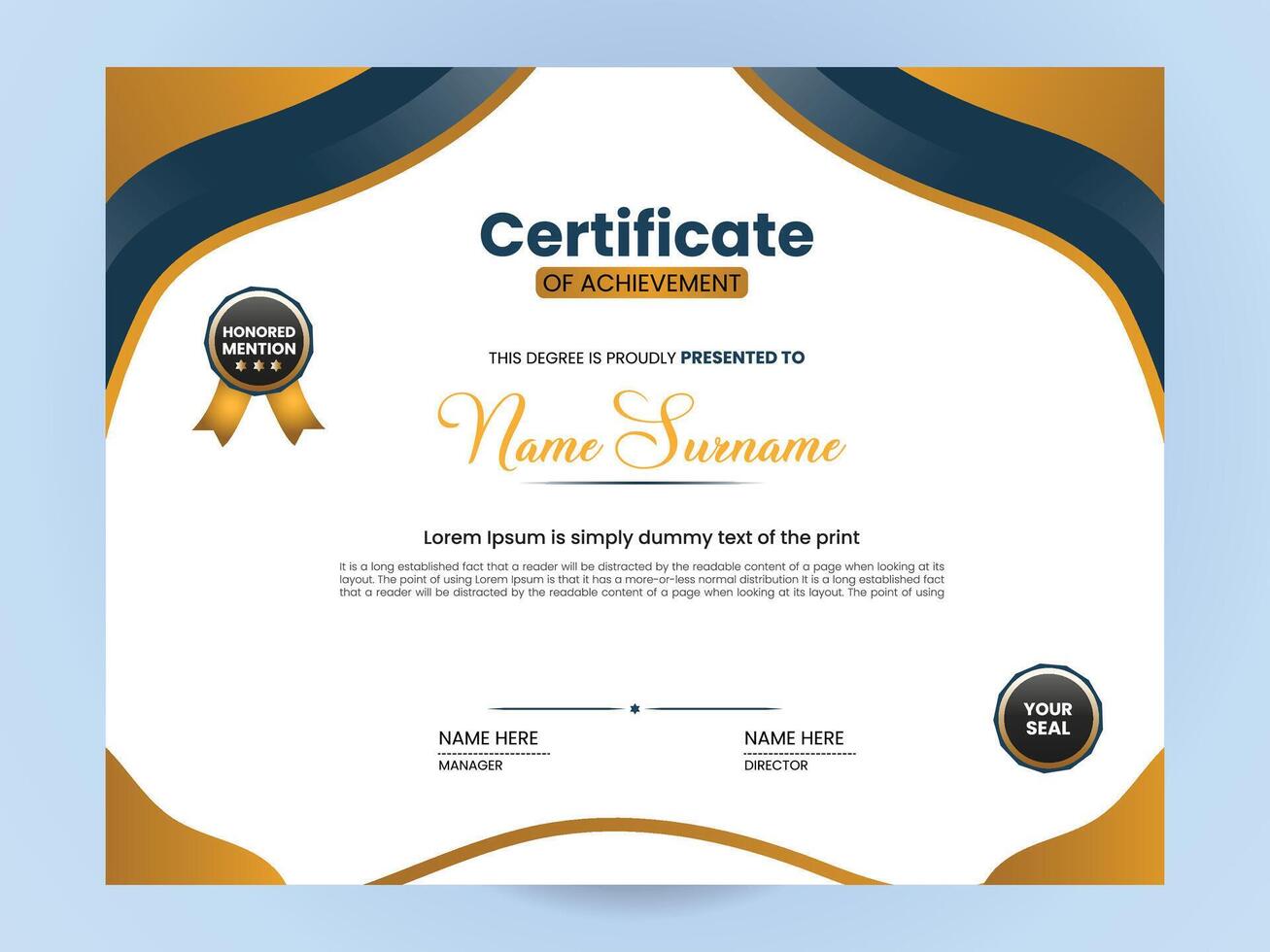 Certificate design template vector