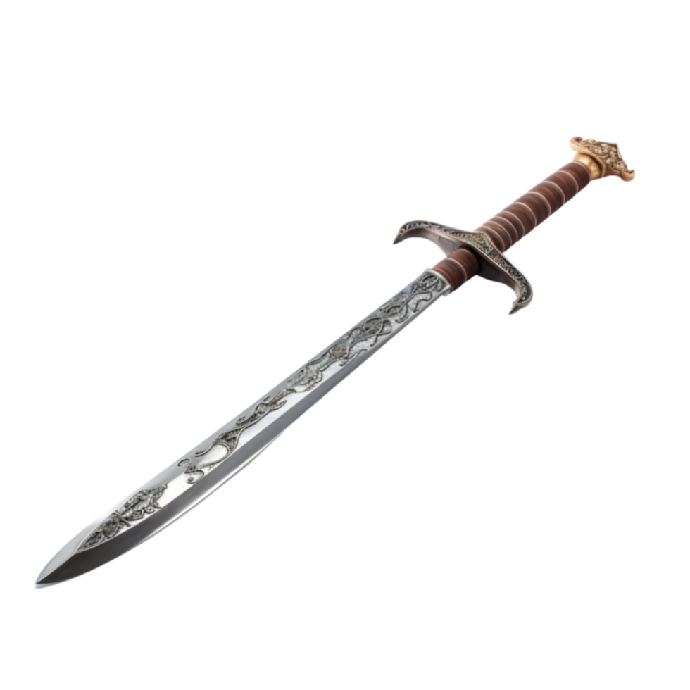 AI generated sword on transparent background PNG image