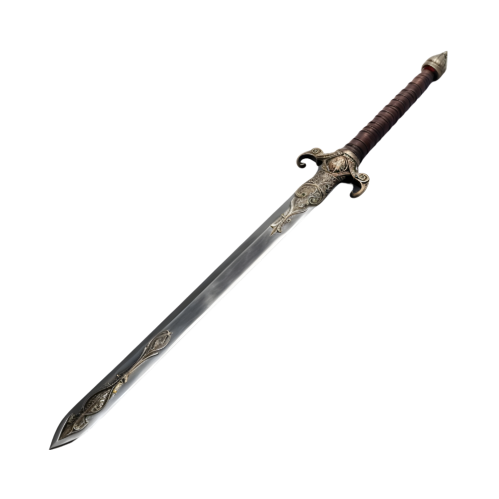 AI generated sword on transparent background PNG image