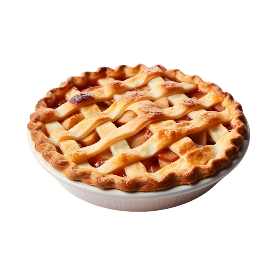 AI generated apple pie  on transparent background PNG image