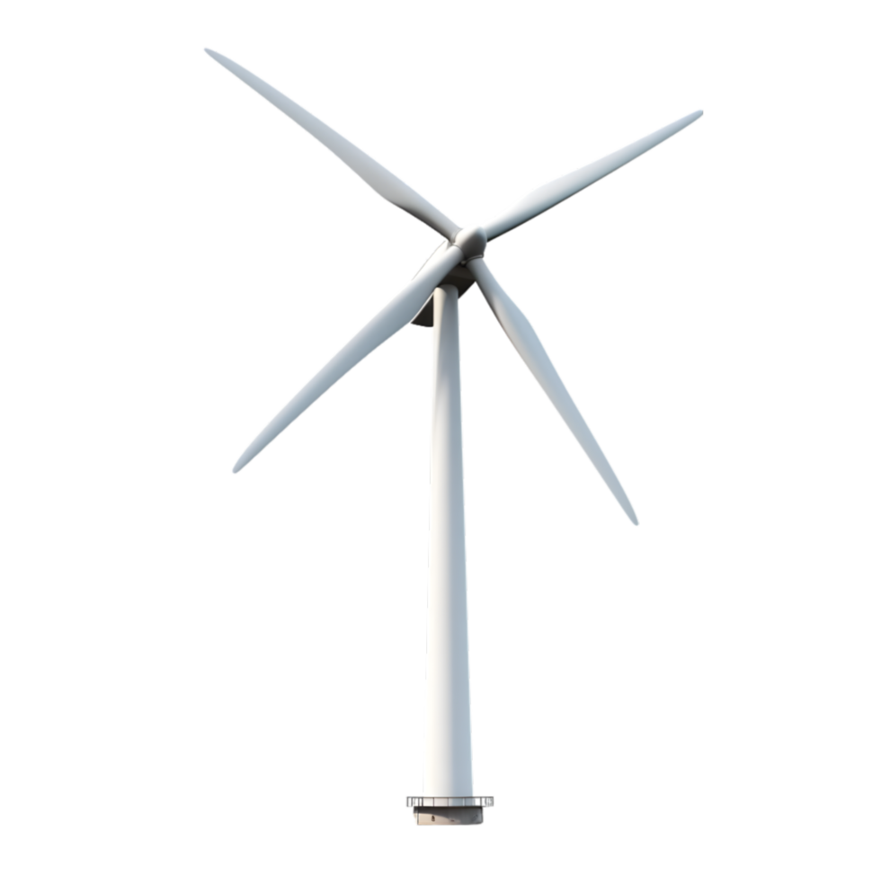AI generated Wind Turbine on transparent background PNG image