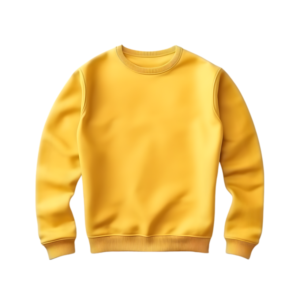 AI generated yellow sweatshirt on transparent background PNG image