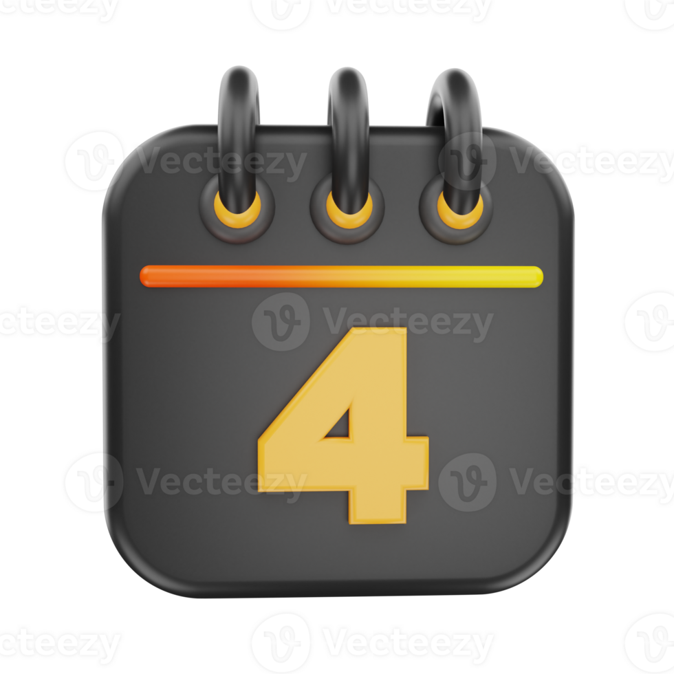 3d rendering calender icon object png