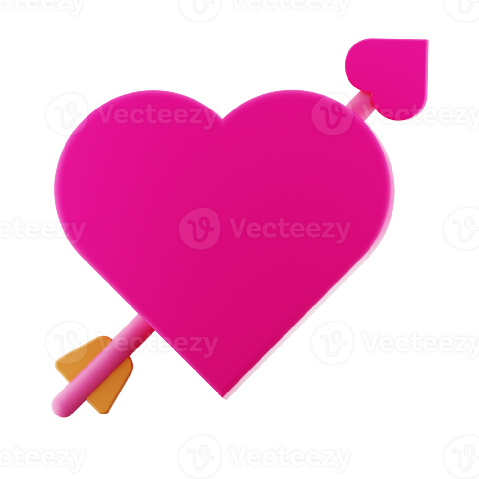 3D Rendering Valentine Love Icon Object png