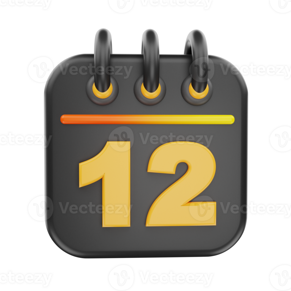 3d rendering calender icon object png