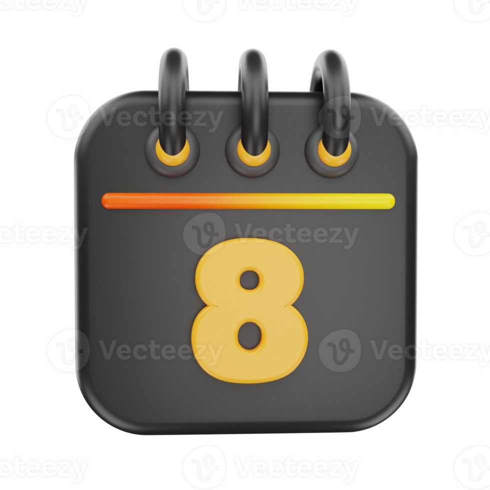 3d rendering calender icon object png