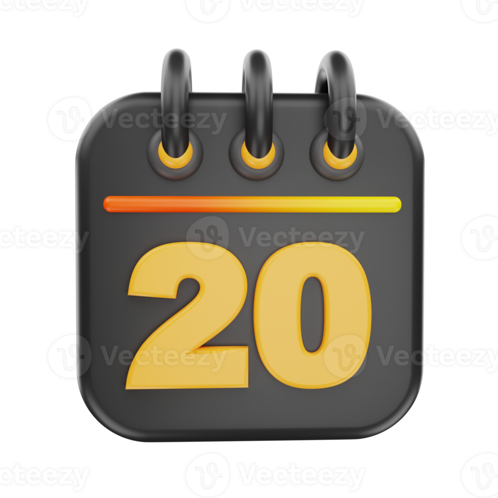 3d rendering calender icon object png