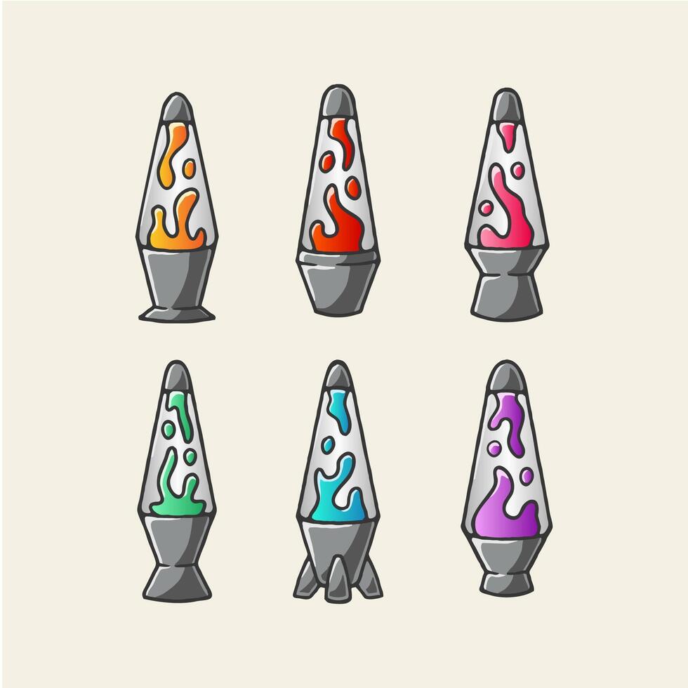 Lava lamp collection vector