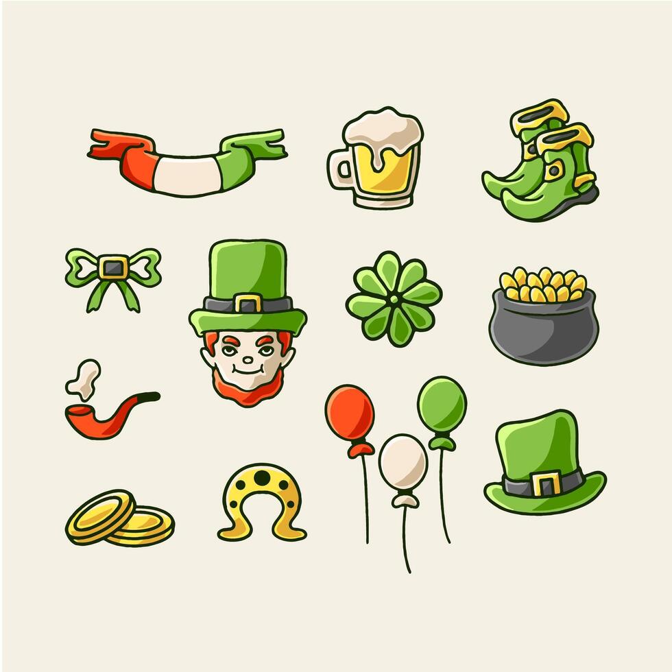 Saint Patrick's day icon vectors
