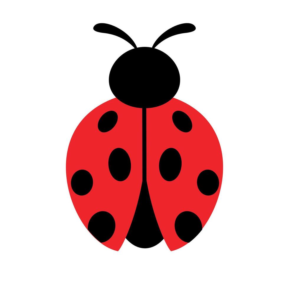 Cartoon ladybug flat design icon. Vector illustration