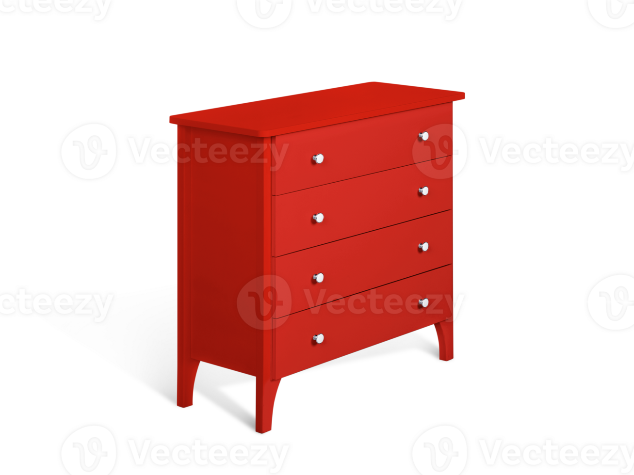 vermelho moderno de madeira peito do gavetas, transparente fundo png