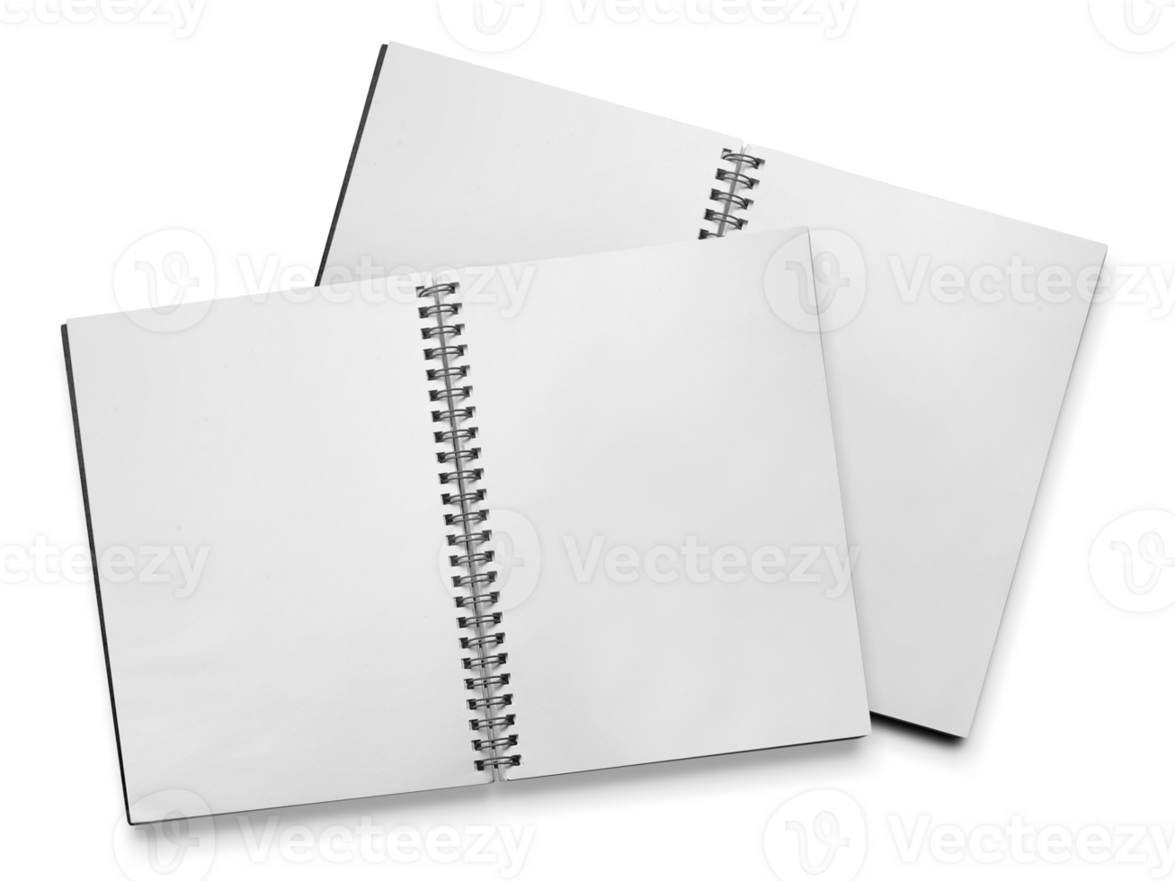 blank realistic spiral notebook, transparent background png