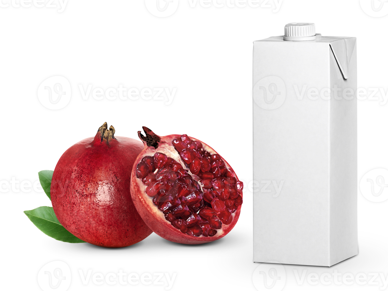 Pomegranate juice and pomegranate fruit, transparent background png