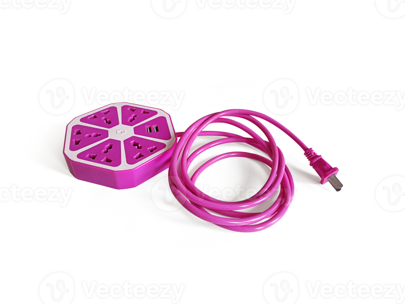 Pink extension plug, transparent background png