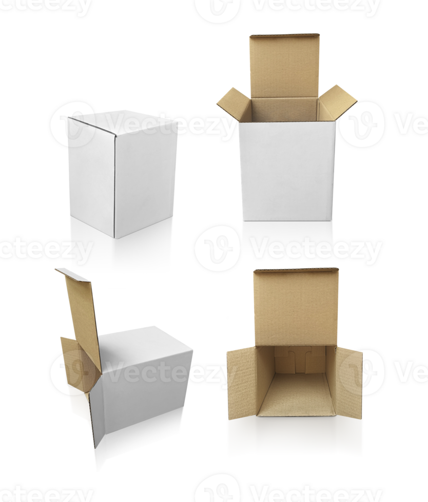 ouvert vide papier carton boîte, transparent Contexte png