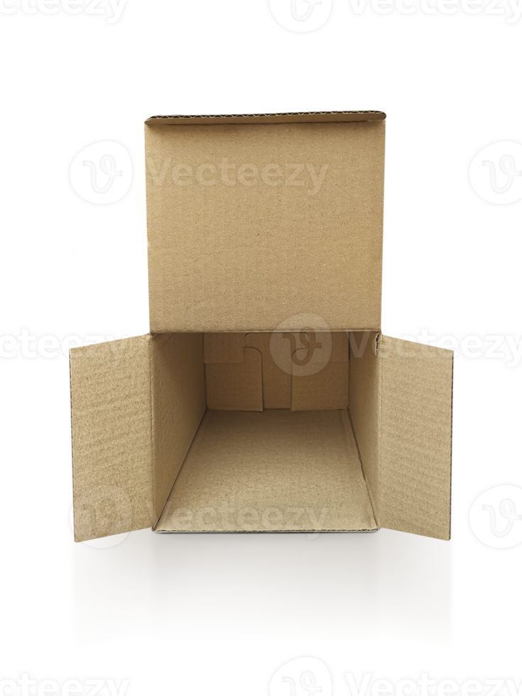 Aperto vuoto cartone scatola, trasparente sfondo png