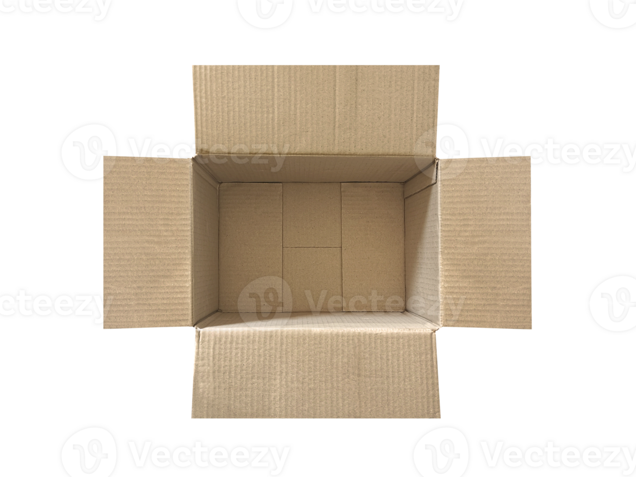 Open Empty Cardboard Box, transparent background png