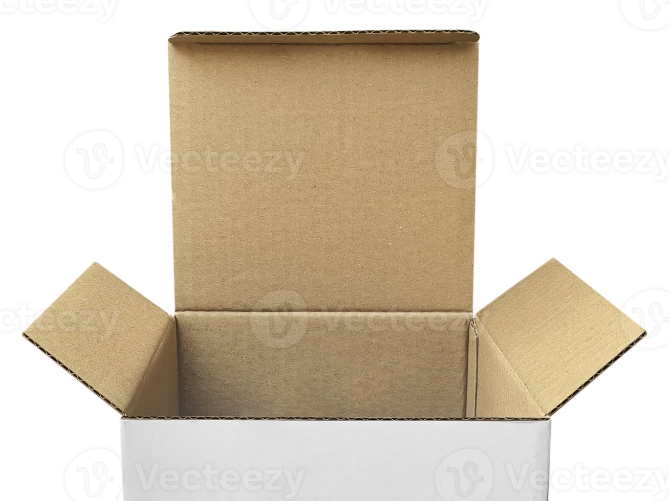 Open Empty Cardboard Box, transparent background png