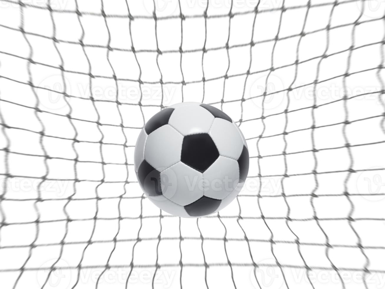 soccer ball in the net, transparent background png