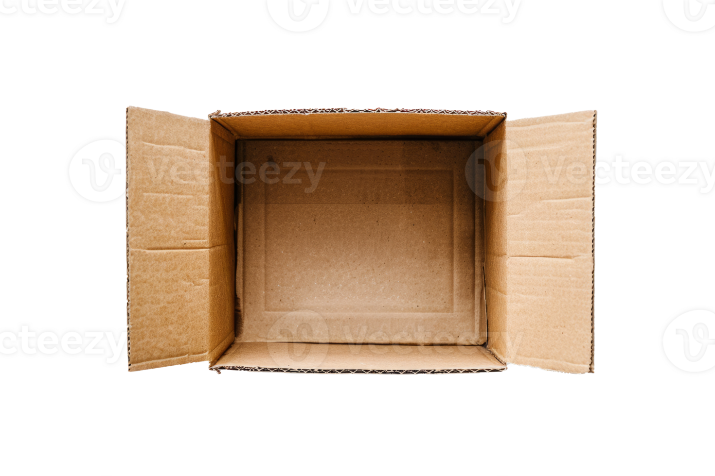 AI generated Open empty cardboard box isolated png