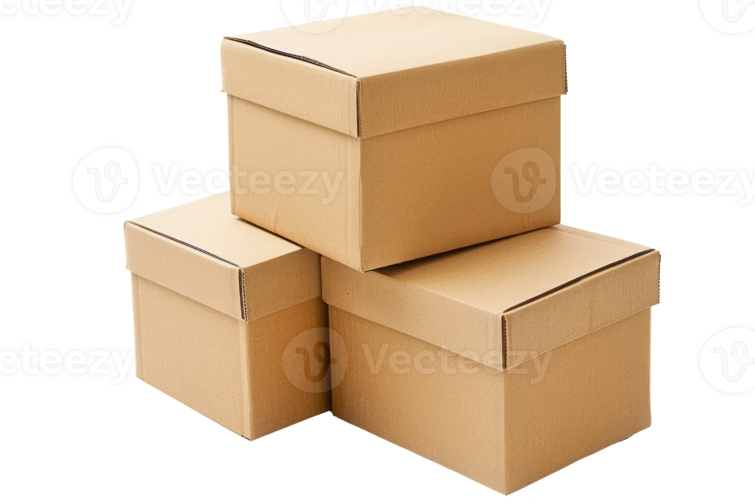 AI generated Stack of Cardboard Boxes Isolated png