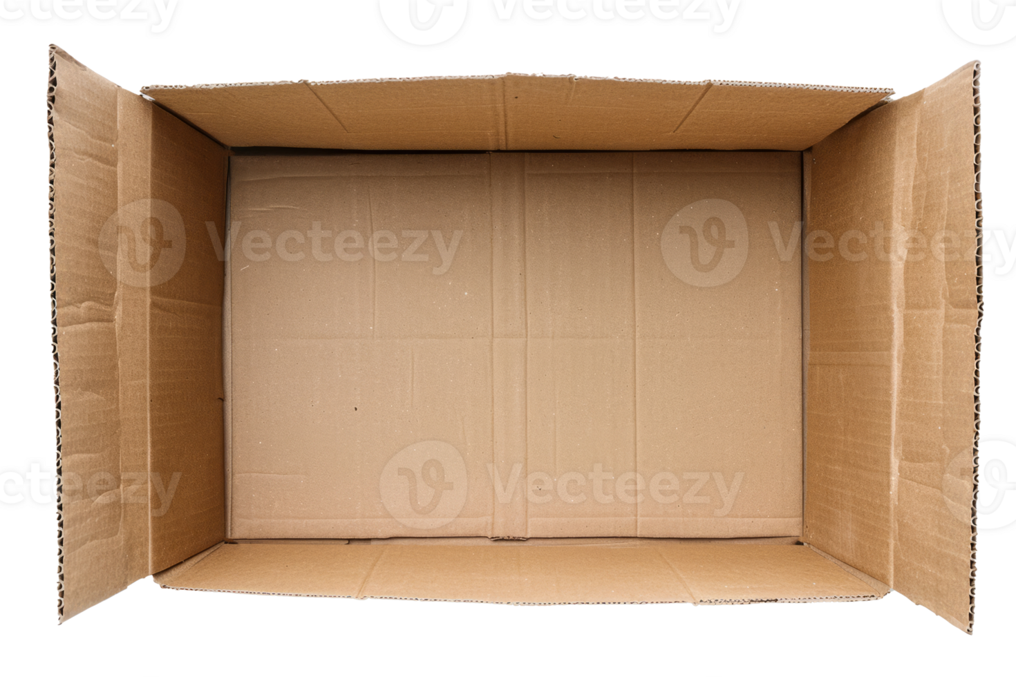AI generated Open empty cardboard box isolated png