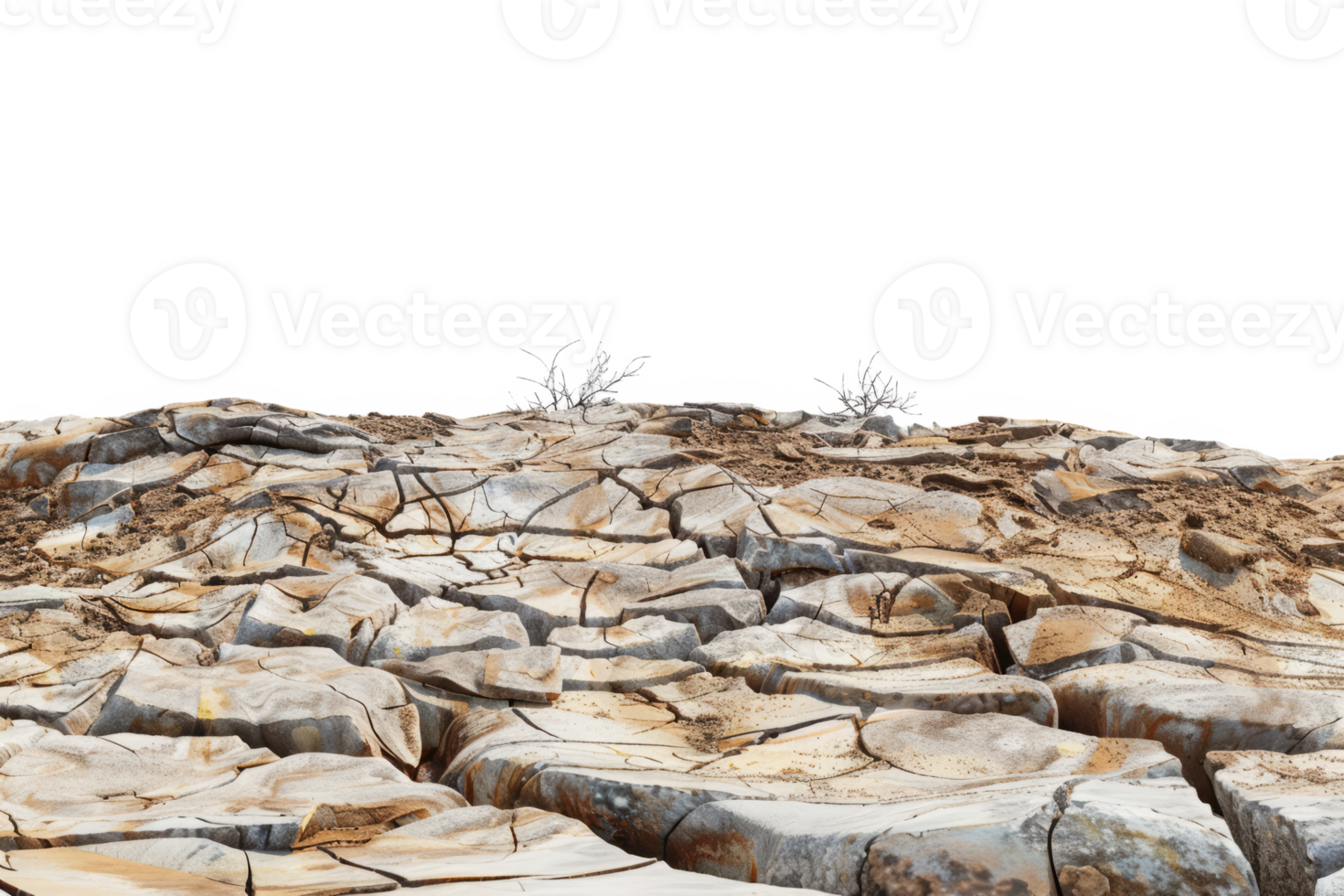 AI generated Dry and cracked soil in barren desert png