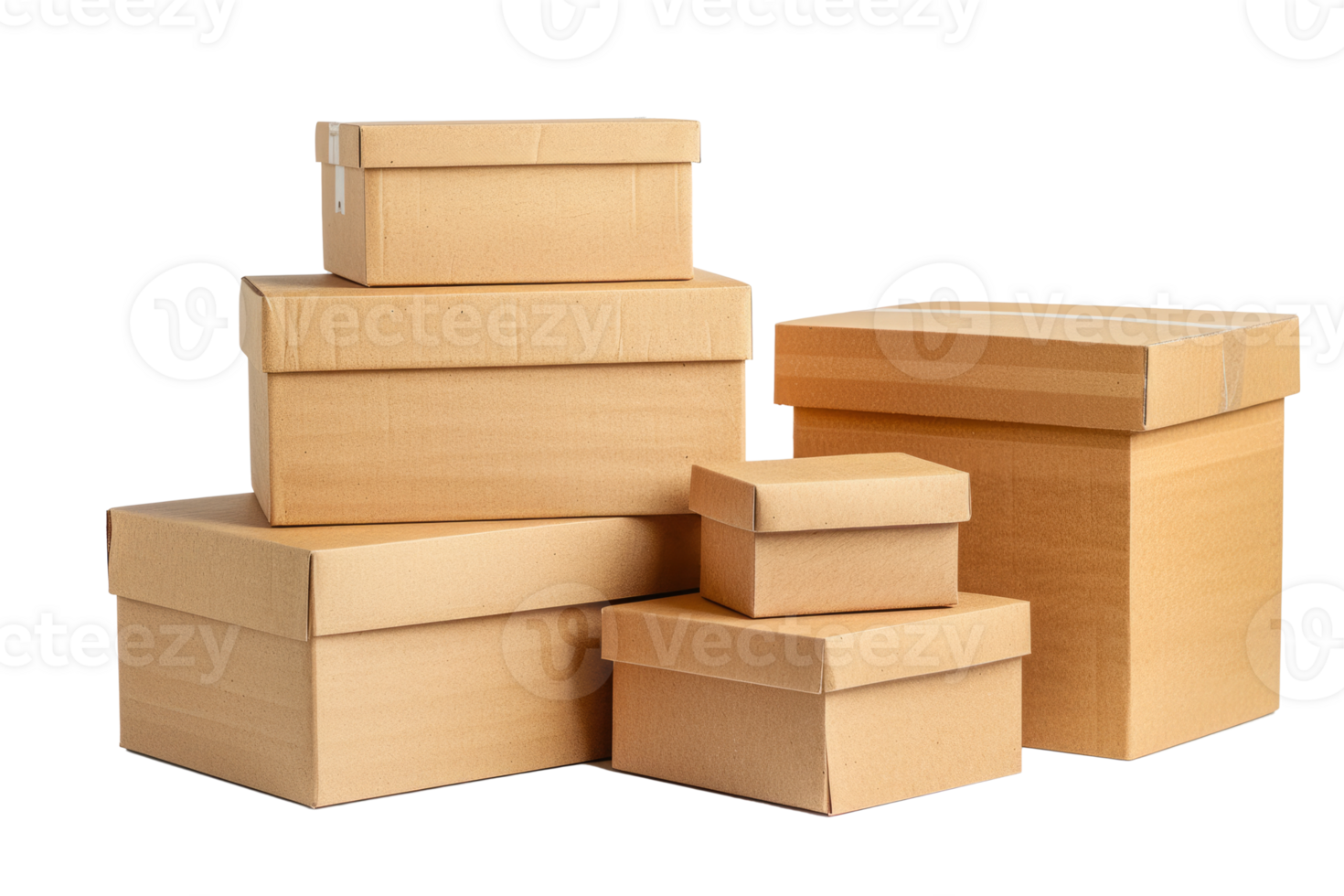 AI generated Stack of Cardboard Boxes Isolated png