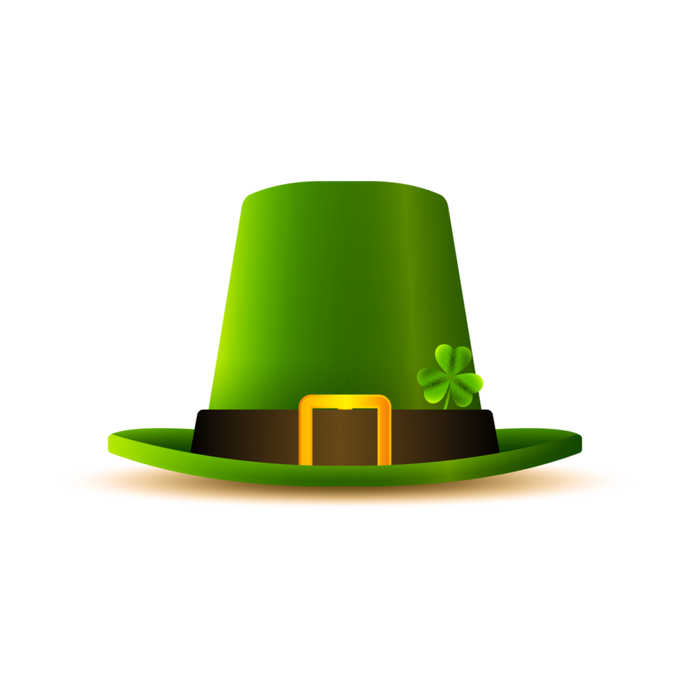 3d st patricks dia chapéu e trevo livre png