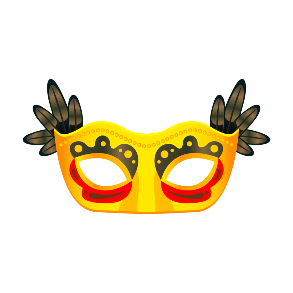 gul karneval mask fri png