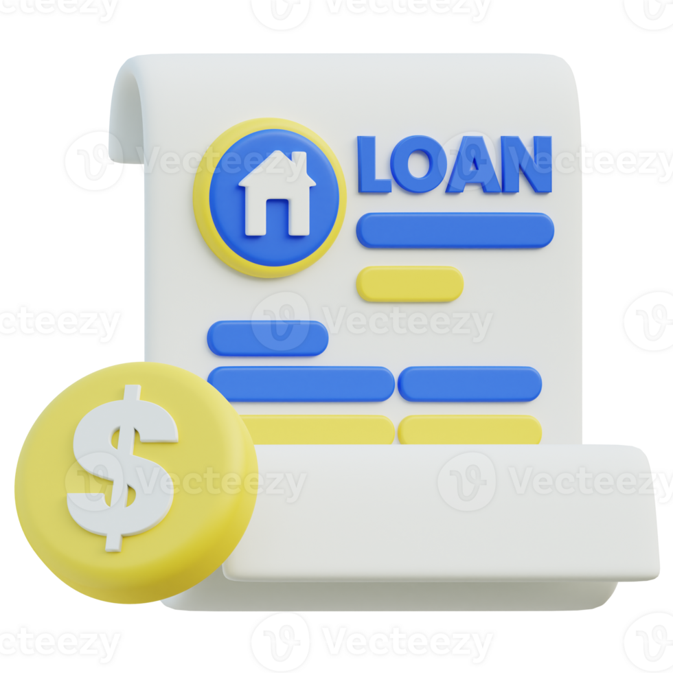 Loan 3D icon design for poster banner png